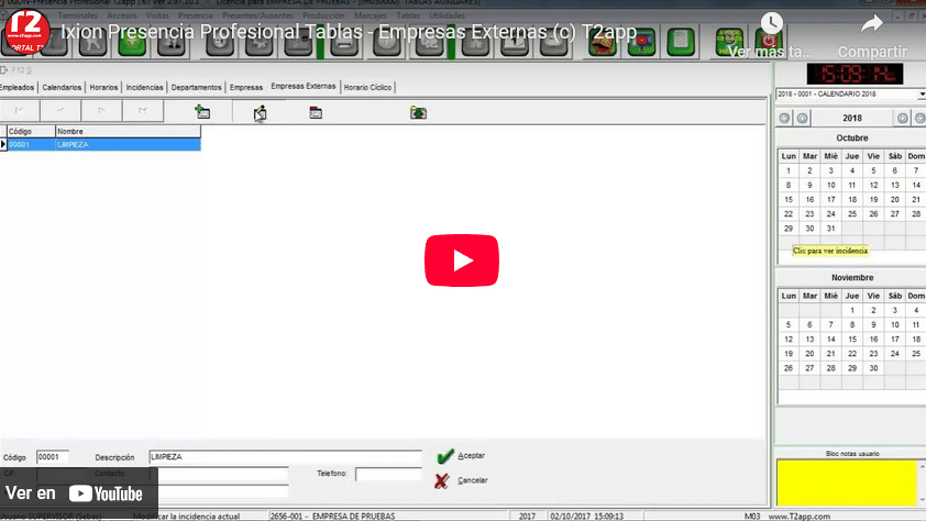 Empresas-externas Captura de pantalla del video de T2app control y seguridad En youtube