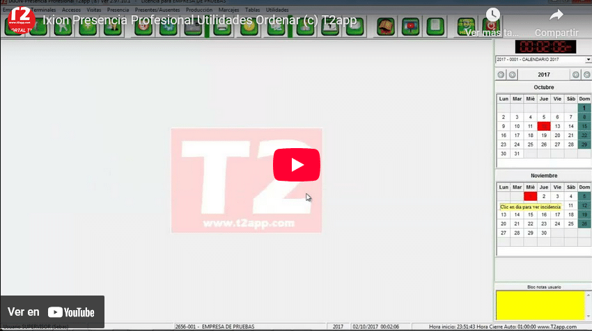 Ordenar Captura de pantalla del video de T2app control y seguridad En youtube