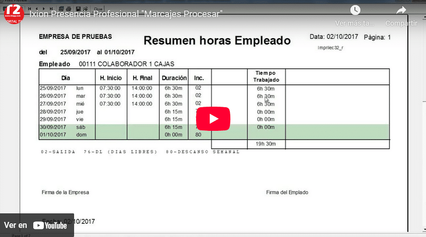 Procesar Captura de pantalla del video de T2app control y seguridad En youtube